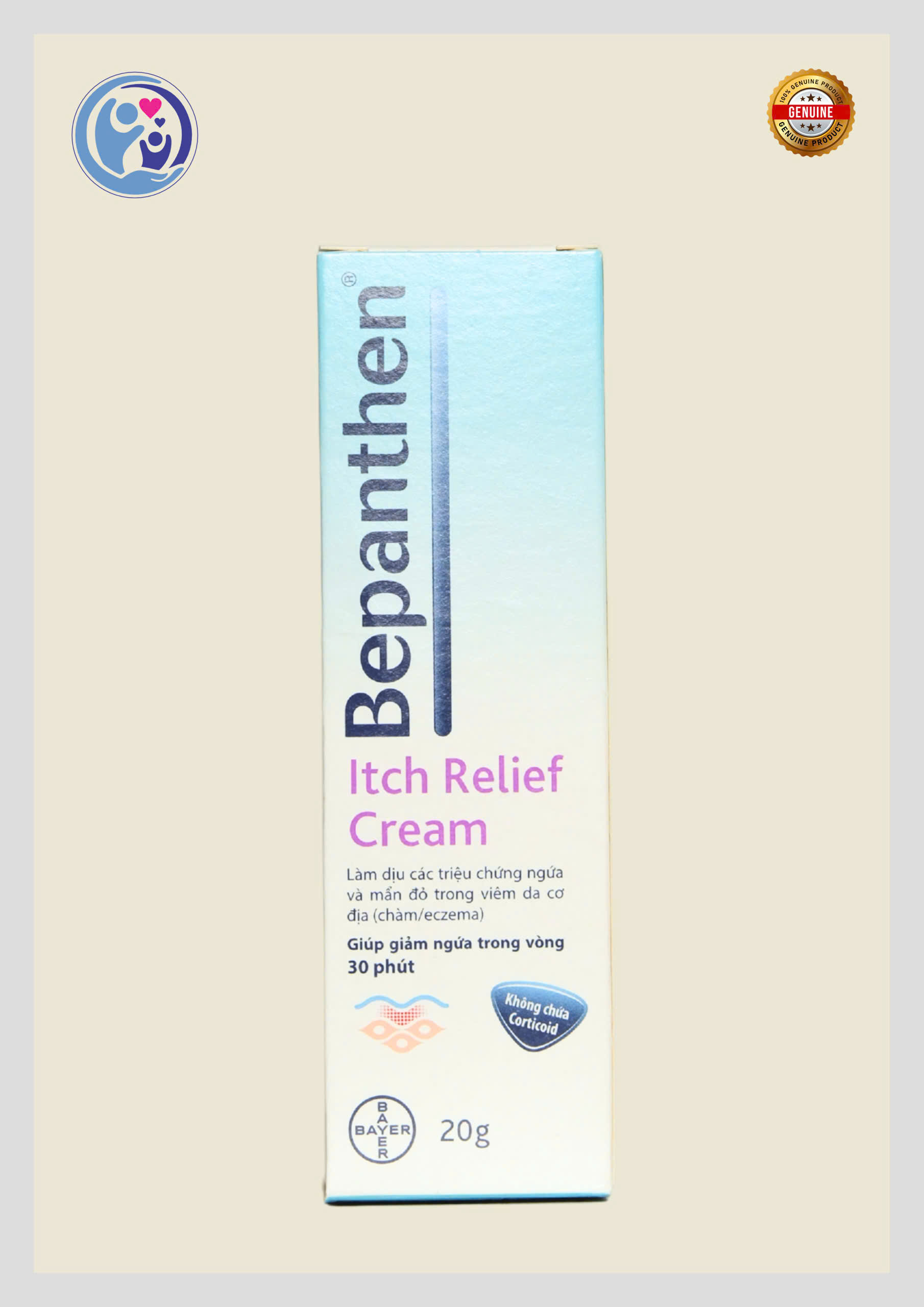 BEPANTHEN ITCH RELIEF CREAM 20G – KEM GIẢM NGỨA, MẨN ĐỎ CHO DA KHÔ/CHÀM