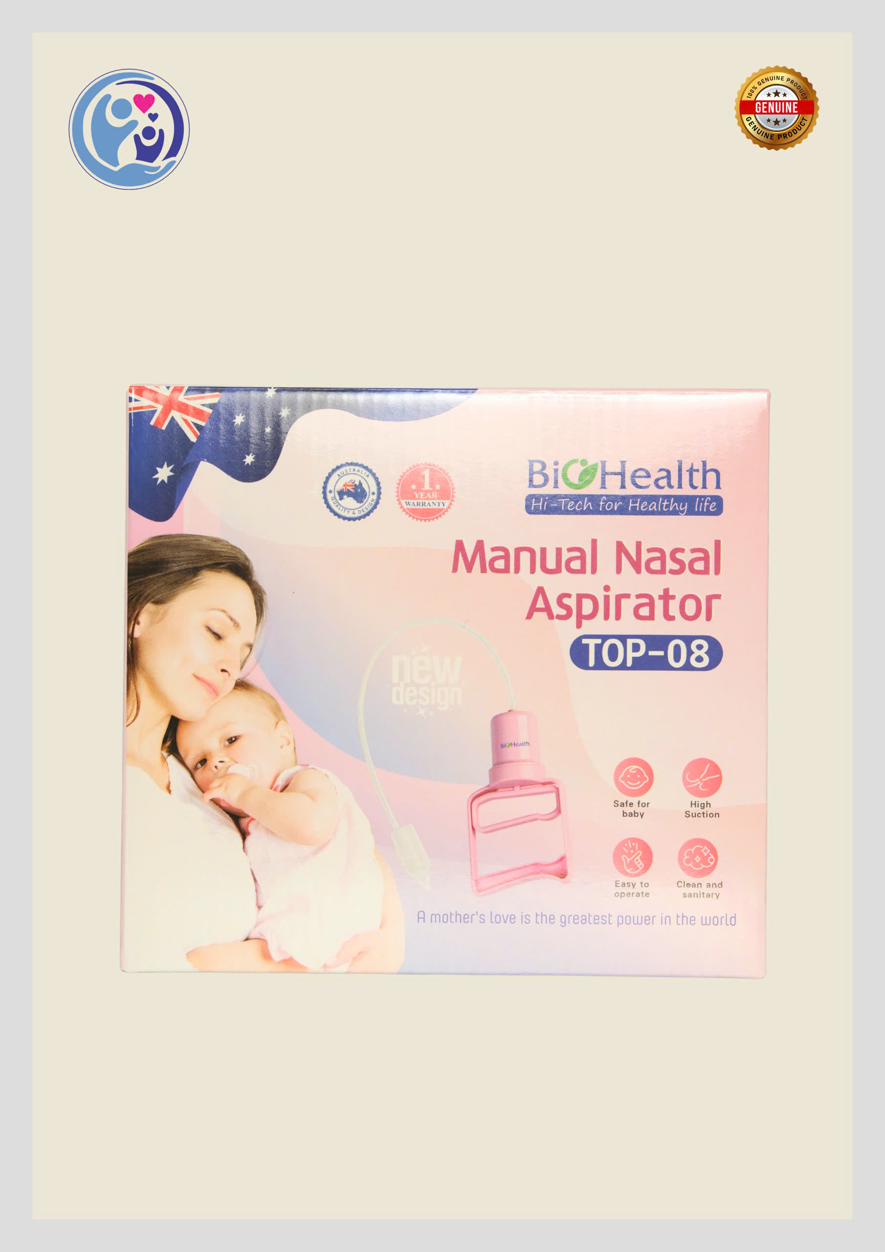 BIOHEALTH MANUAL NASAL ASPIRATOR TOP-08 – DỤNG CỤ HÚT MŨI BẰNG TAY CHO BÉ